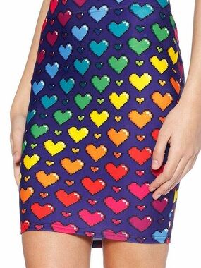 Blackmilk rainbow pixel heart skirt